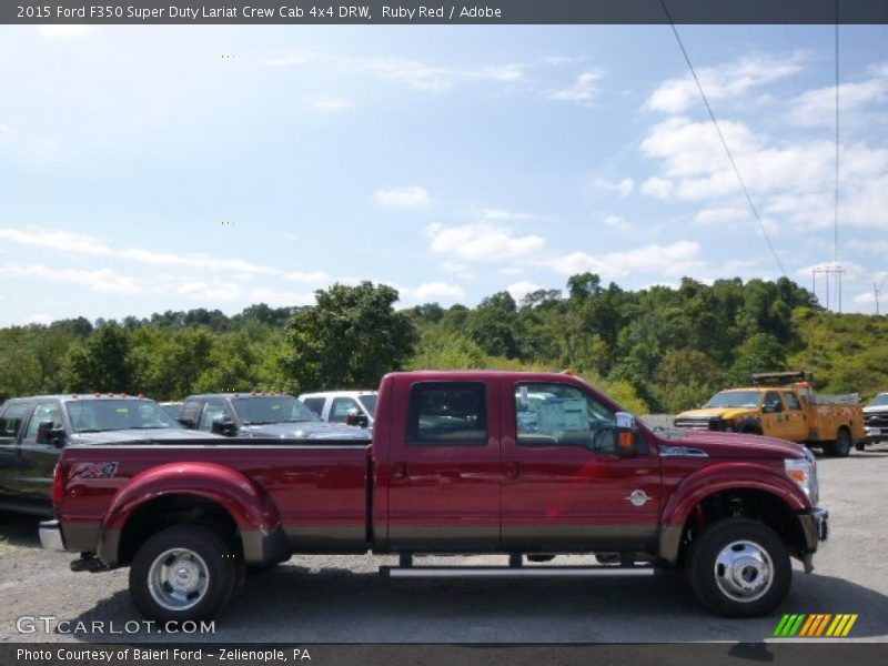 Ruby Red / Adobe 2015 Ford F350 Super Duty Lariat Crew Cab 4x4 DRW