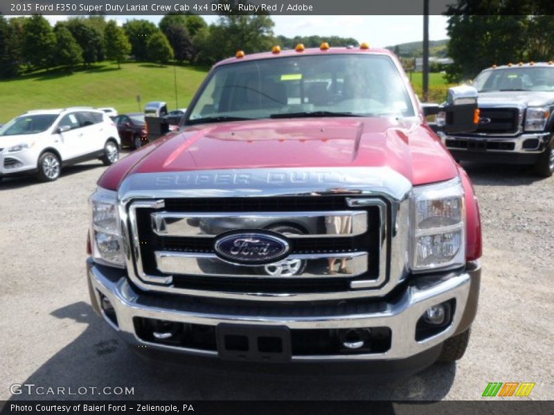 Ruby Red / Adobe 2015 Ford F350 Super Duty Lariat Crew Cab 4x4 DRW