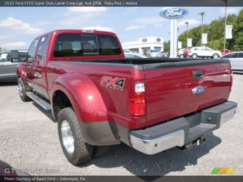 Ruby Red / Adobe 2015 Ford F350 Super Duty Lariat Crew Cab 4x4 DRW
