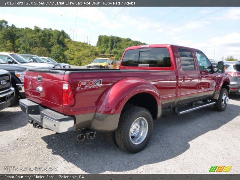 Ruby Red / Adobe 2015 Ford F350 Super Duty Lariat Crew Cab 4x4 DRW