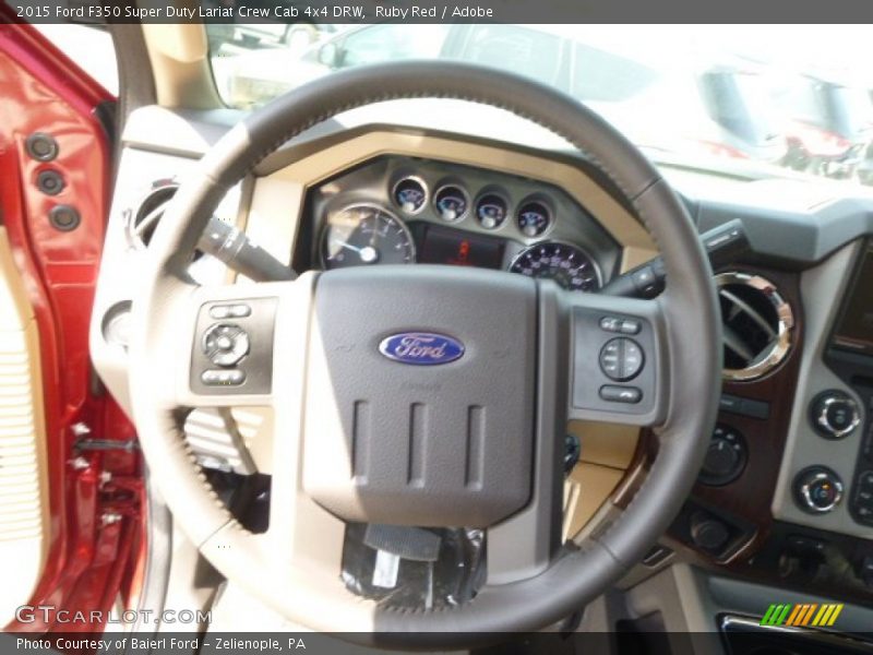 Ruby Red / Adobe 2015 Ford F350 Super Duty Lariat Crew Cab 4x4 DRW