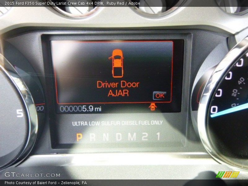 Ruby Red / Adobe 2015 Ford F350 Super Duty Lariat Crew Cab 4x4 DRW
