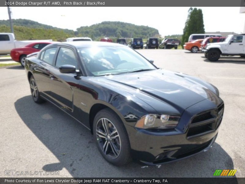 Pitch Black / Black/Red 2014 Dodge Charger R/T AWD
