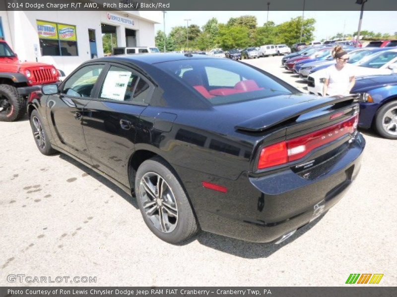 Pitch Black / Black/Red 2014 Dodge Charger R/T AWD