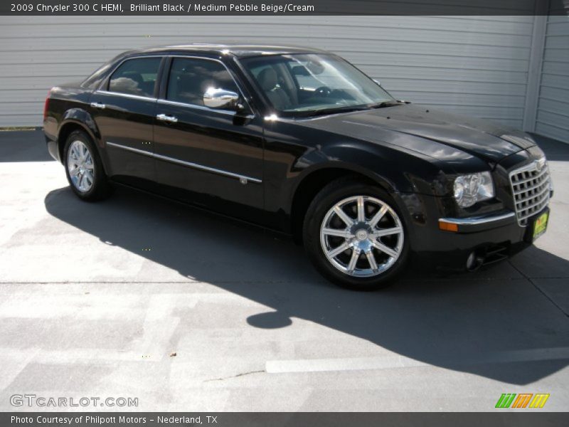 Brilliant Black / Medium Pebble Beige/Cream 2009 Chrysler 300 C HEMI