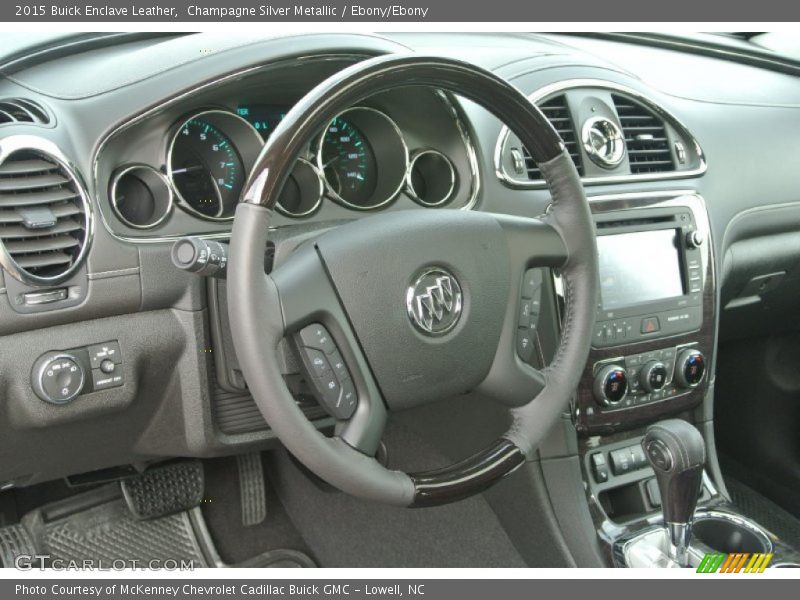 Champagne Silver Metallic / Ebony/Ebony 2015 Buick Enclave Leather