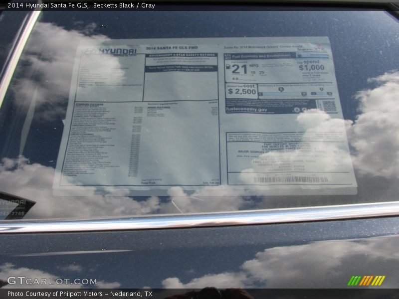  2014 Santa Fe GLS Window Sticker