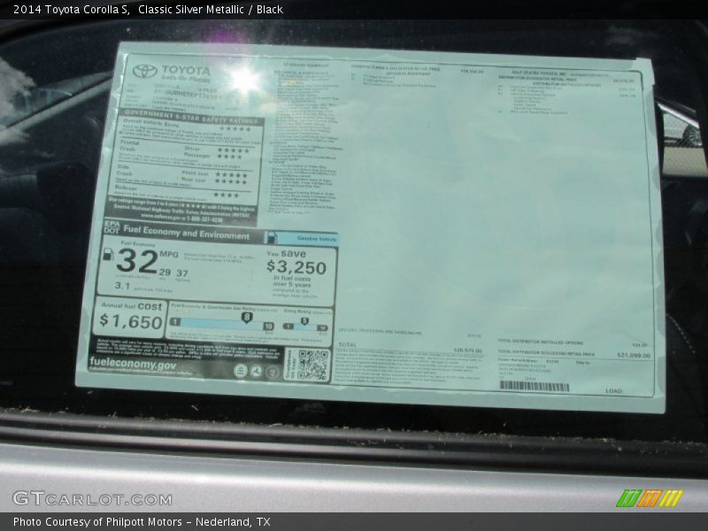 Classic Silver Metallic / Black 2014 Toyota Corolla S