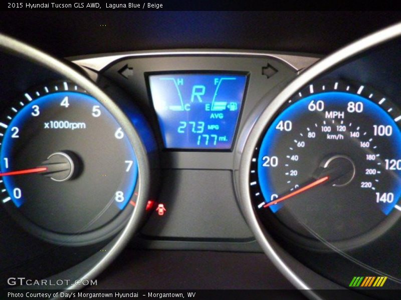 Laguna Blue / Beige 2015 Hyundai Tucson GLS AWD