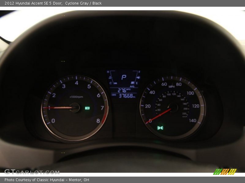 Cyclone Gray / Black 2012 Hyundai Accent SE 5 Door