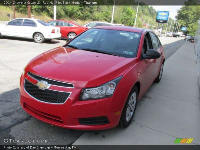 Red Hot / Jet Black/Medium Titanium 2014 Chevrolet Cruze LS