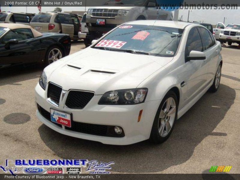 White Hot / Onyx/Red 2008 Pontiac G8 GT