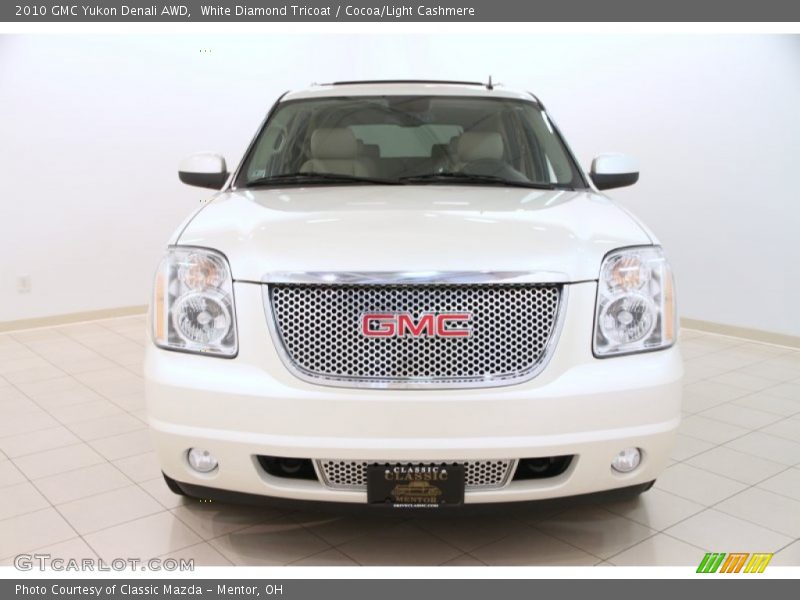 White Diamond Tricoat / Cocoa/Light Cashmere 2010 GMC Yukon Denali AWD