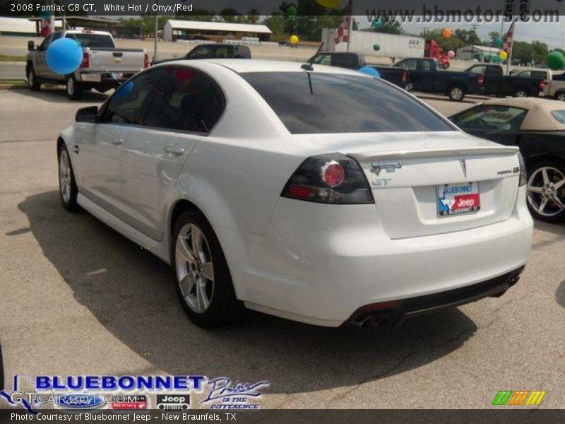 White Hot / Onyx/Red 2008 Pontiac G8 GT