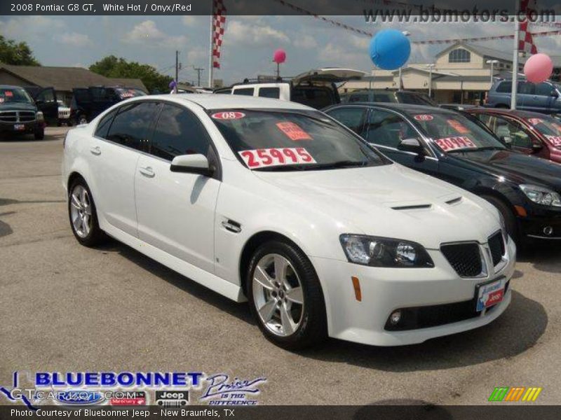White Hot / Onyx/Red 2008 Pontiac G8 GT