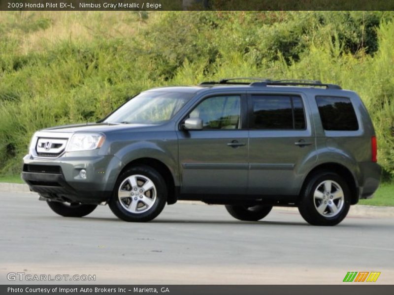 Nimbus Gray Metallic / Beige 2009 Honda Pilot EX-L