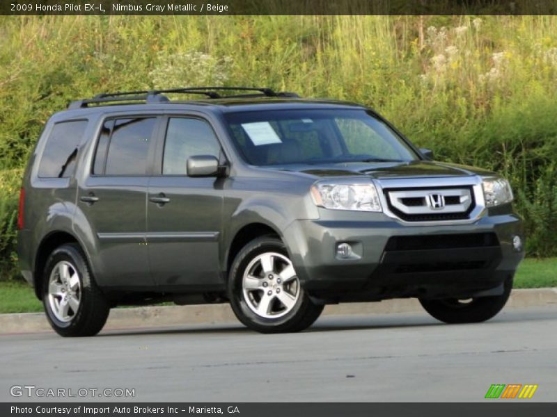 Nimbus Gray Metallic / Beige 2009 Honda Pilot EX-L