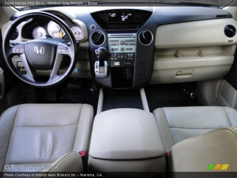 Nimbus Gray Metallic / Beige 2009 Honda Pilot EX-L