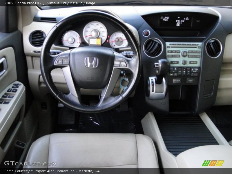 Nimbus Gray Metallic / Beige 2009 Honda Pilot EX-L