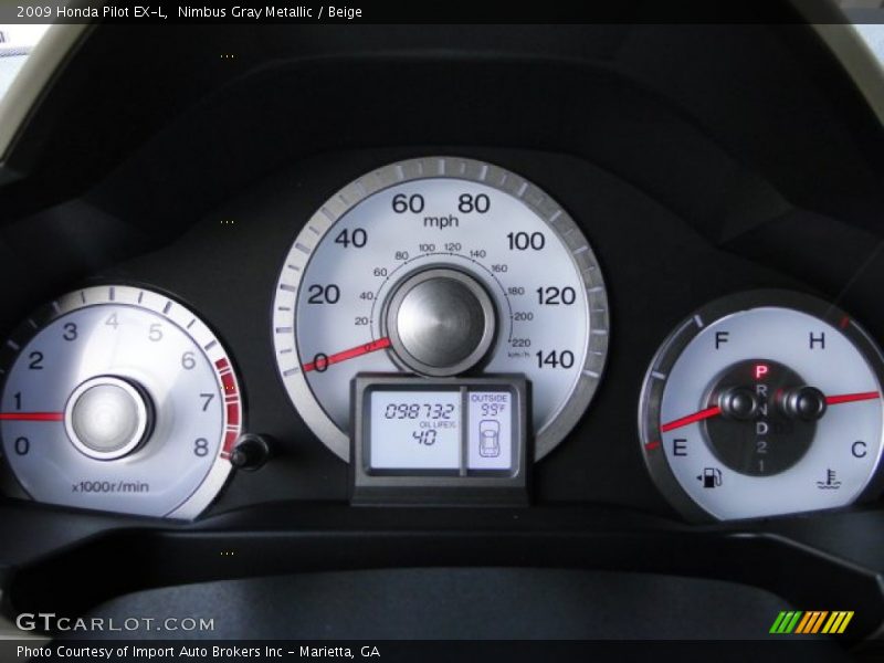 Nimbus Gray Metallic / Beige 2009 Honda Pilot EX-L