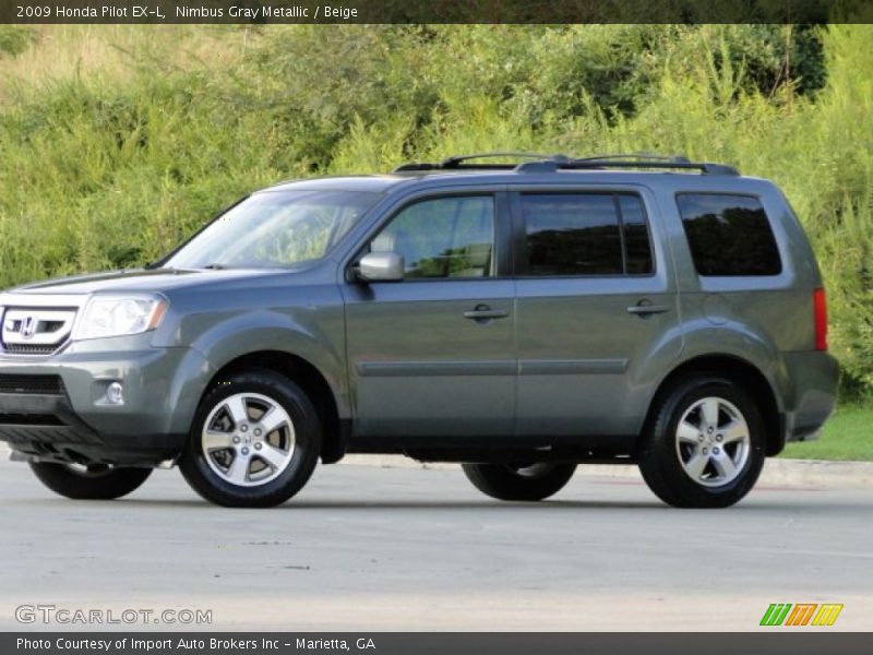 Nimbus Gray Metallic / Beige 2009 Honda Pilot EX-L