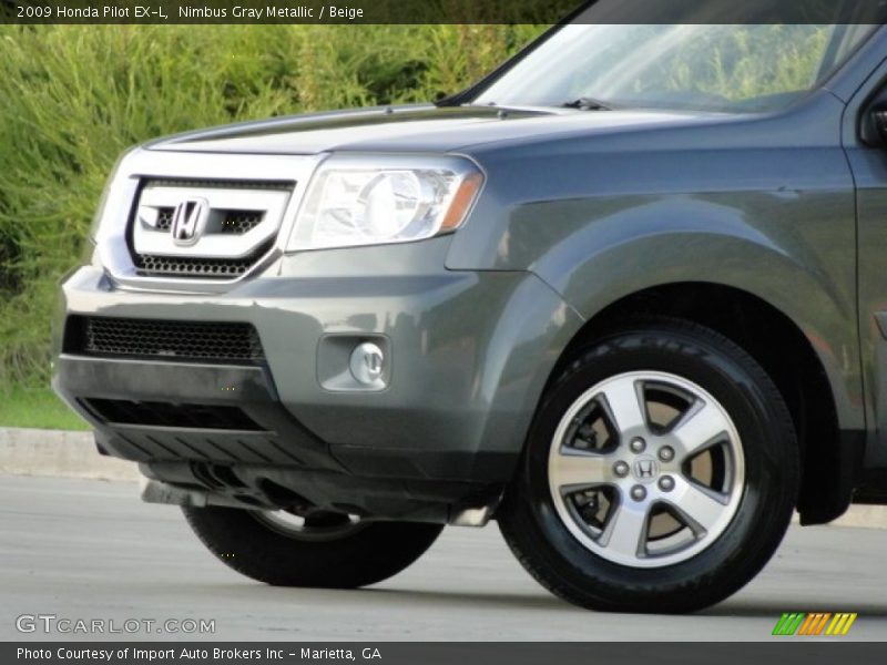 Nimbus Gray Metallic / Beige 2009 Honda Pilot EX-L