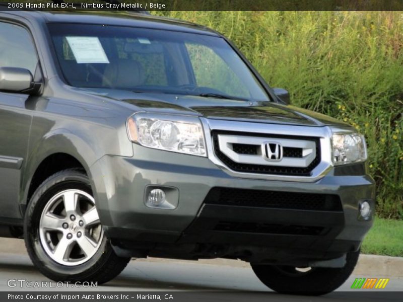 Nimbus Gray Metallic / Beige 2009 Honda Pilot EX-L