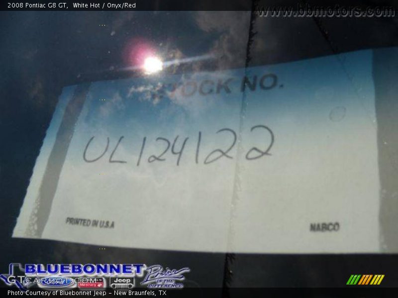 White Hot / Onyx/Red 2008 Pontiac G8 GT