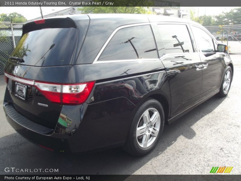 Crystal Black Pearl / Gray 2011 Honda Odyssey Touring Elite