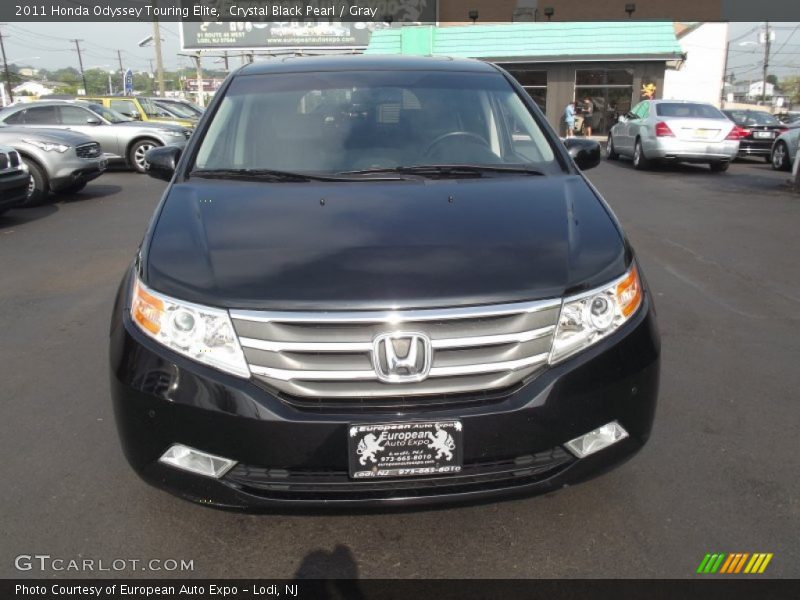 Crystal Black Pearl / Gray 2011 Honda Odyssey Touring Elite