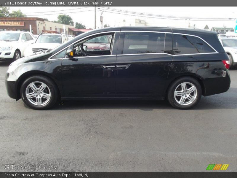 Crystal Black Pearl / Gray 2011 Honda Odyssey Touring Elite