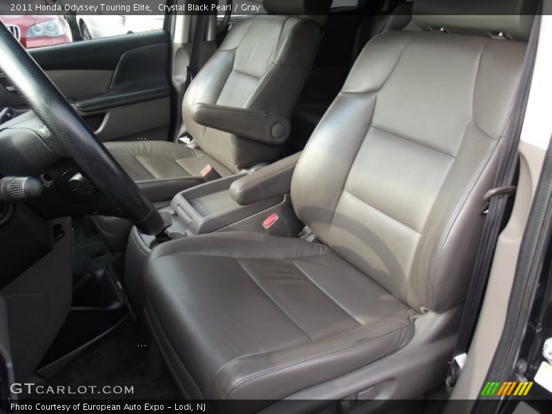 Crystal Black Pearl / Gray 2011 Honda Odyssey Touring Elite