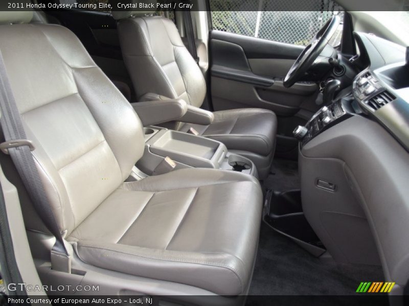 Crystal Black Pearl / Gray 2011 Honda Odyssey Touring Elite