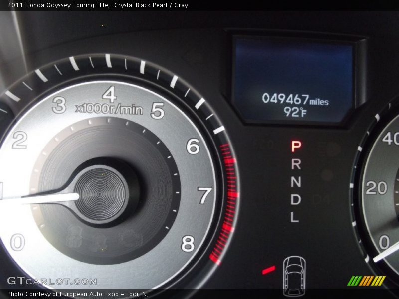 Crystal Black Pearl / Gray 2011 Honda Odyssey Touring Elite