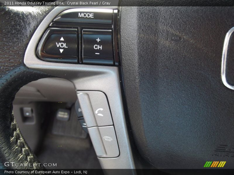 Crystal Black Pearl / Gray 2011 Honda Odyssey Touring Elite
