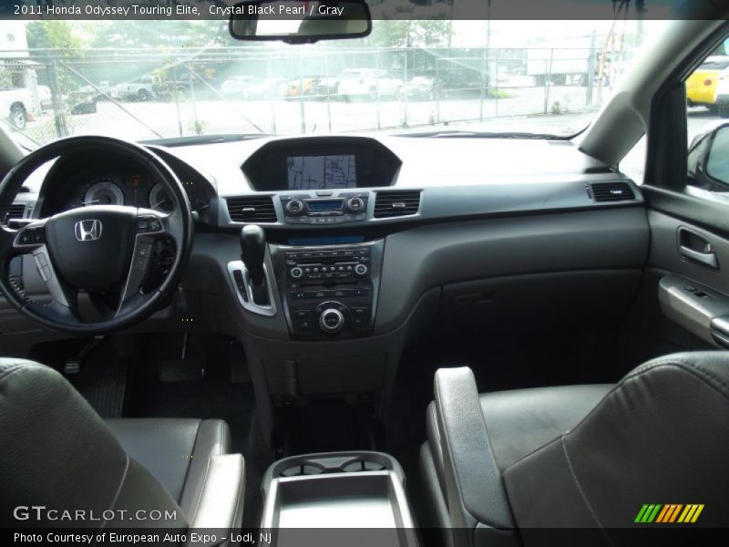 Crystal Black Pearl / Gray 2011 Honda Odyssey Touring Elite