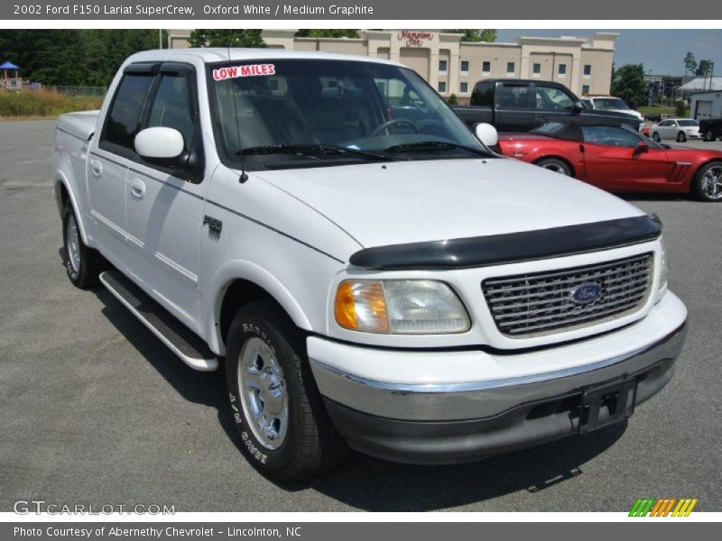 Oxford White / Medium Graphite 2002 Ford F150 Lariat SuperCrew