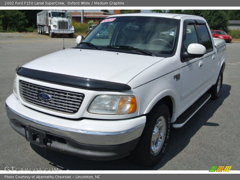 Oxford White / Medium Graphite 2002 Ford F150 Lariat SuperCrew