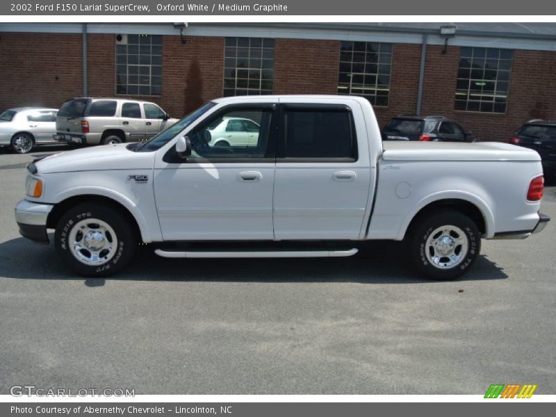 Oxford White / Medium Graphite 2002 Ford F150 Lariat SuperCrew