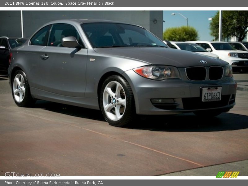 Space Gray Metallic / Black 2011 BMW 1 Series 128i Coupe