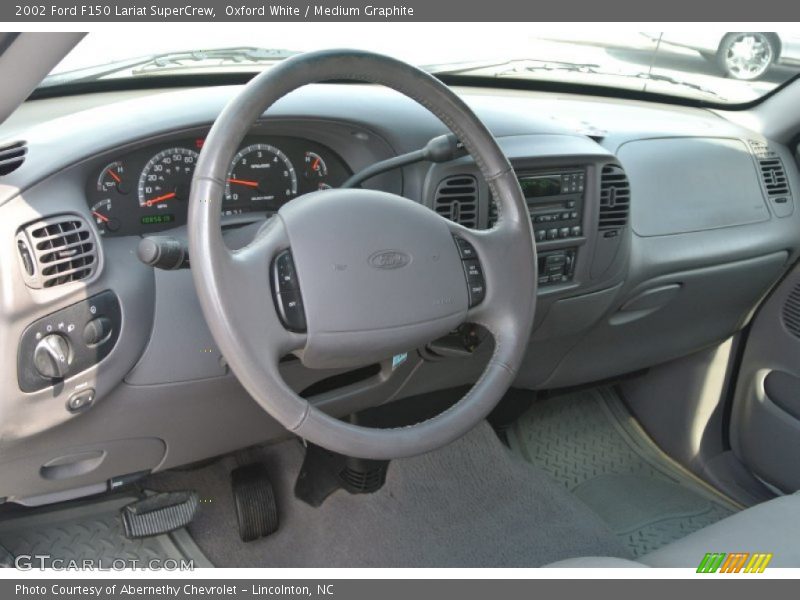 Oxford White / Medium Graphite 2002 Ford F150 Lariat SuperCrew