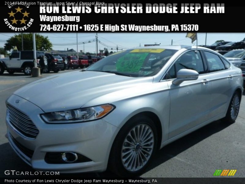 Ingot Silver / Charcoal Black 2014 Ford Fusion Titanium