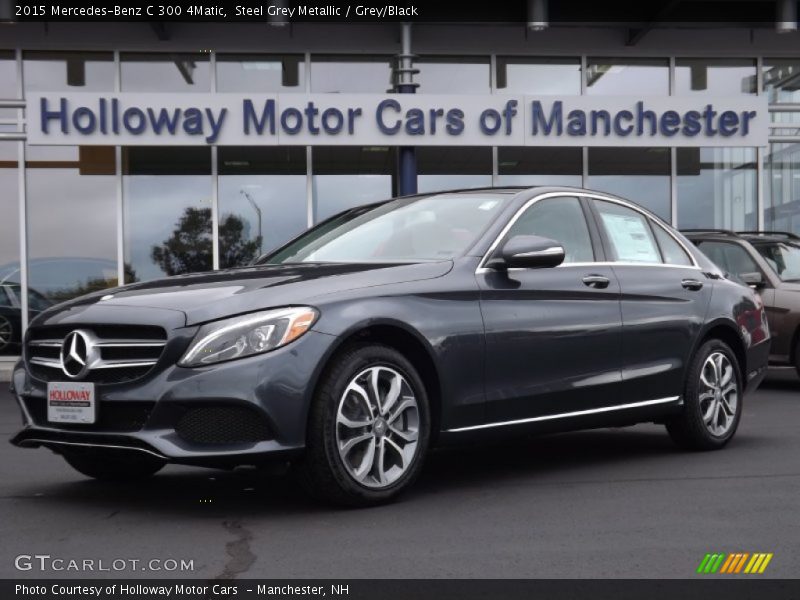 Steel Grey Metallic / Grey/Black 2015 Mercedes-Benz C 300 4Matic