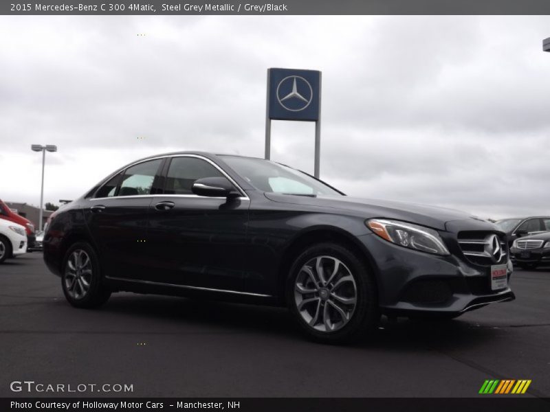 Steel Grey Metallic / Grey/Black 2015 Mercedes-Benz C 300 4Matic