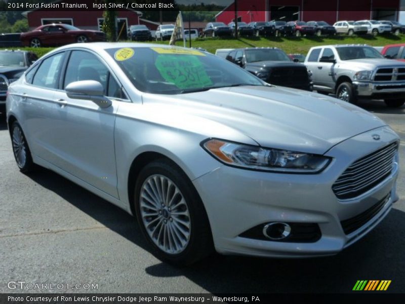 Ingot Silver / Charcoal Black 2014 Ford Fusion Titanium
