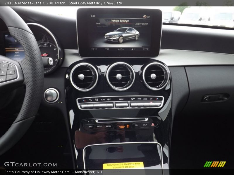 Steel Grey Metallic / Grey/Black 2015 Mercedes-Benz C 300 4Matic