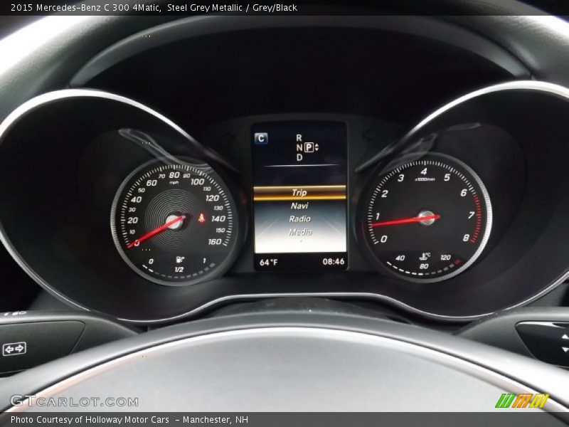 Steel Grey Metallic / Grey/Black 2015 Mercedes-Benz C 300 4Matic