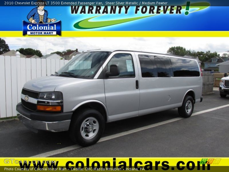 Sheer Silver Metallic / Medium Pewter 2010 Chevrolet Express LT 3500 Extended Passenger Van
