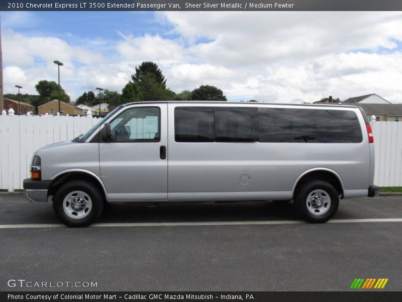 Sheer Silver Metallic / Medium Pewter 2010 Chevrolet Express LT 3500 Extended Passenger Van