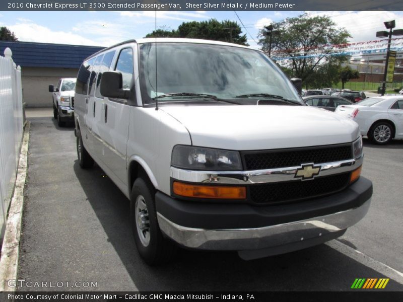 Sheer Silver Metallic / Medium Pewter 2010 Chevrolet Express LT 3500 Extended Passenger Van